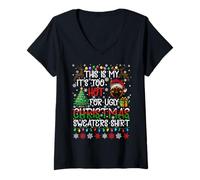 Womens It's Too Hot for Ugly Christmas Sweaters German Shepherd Dog V-Neck T-Shirt
