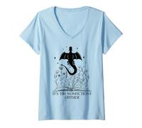 Womens It's Too Nonfictiony Outside Book Dragon Reading Fantasy Era V-Neck T-Shirt