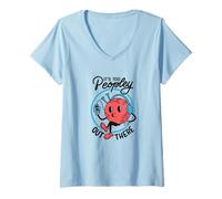 Womens It's Too Peopley Out There - Funny Introvert Humor V-Neck T-Shirt