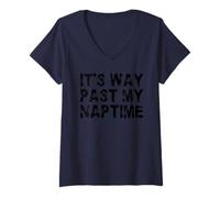 Womens It's Way Past My Naptime - Funny Napping Day V-Neck T-Shirt