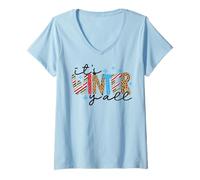 Womens It's Winter Ya'll Cold Outside Winter Snowing Season Lover V-Neck T-Shirt