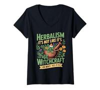 Women's It's Witchcraft Medicine Plant Herb Pharma Healing Herbalist V-Neck T-Shirt