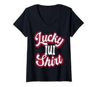 Womens IUI Mom Transfer Day Retro Lucky IUI for Women Men Fertility V-Neck T-Shirt
