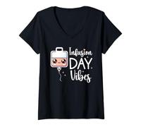 Women's IV Infusion Day Spoonie Chronic Illness Therapy MS Sclerosis V-Neck T-Shirt