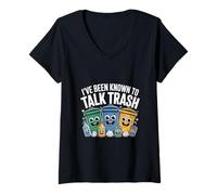 Women's Ive Been Known to Talk Trash Recycling Humor V-Neck T-Shirt