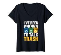 Women's Ive Been Known to Talk Trash Recycling Humor V-Neck T-Shirt