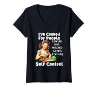 Womens I've Cooked for People I Should Have Poisoned So Yes I Do V-Neck T-Shirt