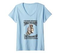 Women's I've Done Horrible Things for Money Funny Work Office Humor V-Neck T-Shirt