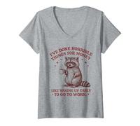 Women's I've Done Horrible Things for Money Like Waking Up Early V-Neck T-Shirt