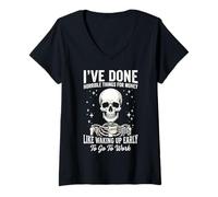 Women's I've Done Horrible Things for Money Like Waking Up Early V-Neck T-Shirt