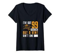 Womens I've Got 99 Problems But A Vent Ain't One An HVAC Technician V-Neck T-Shirt