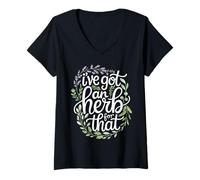Women's I've Got an Herb for That Vegetable Herbivore Veganism V-Neck T-Shirt