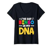 Womens I've Got Bingo in My DNA Bingo Fun V-Neck T-Shirt