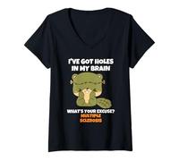 Women's I've Got Holes in My Brain V-Neck T-Shirt