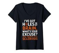 Womens I've Got Holes In My Brain What's Your Excuse MS V-Neck T-Shirt