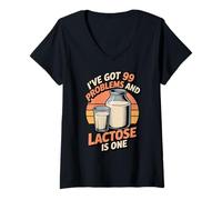 Women's I've Got Problems Milk Allergies Food Lactose Intolerant V-Neck T-Shirt
