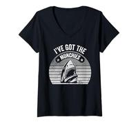 Womens I've Got The Munchies Shark Humor V-Neck T-Shirt