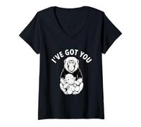 Women's I've Got You Monkey Shirt Funny Monkey Graphic Tee Emotional V-Neck T-Shirt