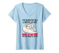 Womens I've Talked The Talk and Walked The Walk Now at My Age V-Neck T-Shirt