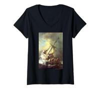 Women's J. M. W. Turner The Shipwreck (Scene in a Storm) V-Neck T-Shirt