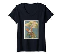 Women's Jack and The Beanstalk (1917) V-Neck T-Shirt, Black, Medium