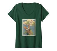 Women's Jack and The Beanstalk (1917) V-Neck T-Shirt, Dark Green, Medium