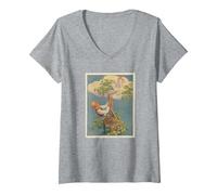 Women's Jack and The Beanstalk (1917) V-Neck T-Shirt, Heather Grey, X-Large