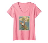 Women's Jack and The Beanstalk (1917) V-Neck T-Shirt, Pink, XX-Large