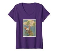 Women's Jack and The Beanstalk (1917) V-Neck T-Shirt, Purple, Large