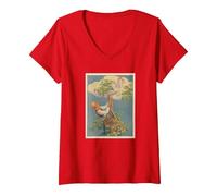 Women's Jack and The Beanstalk (1917) V-Neck T-Shirt, Red, Small