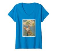 Women's Jack and The Beanstalk (1917) V-Neck T-Shirt, Sapphire Blue, Large