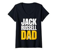 Women's Jack Russell Dad Jack Russell Terrier Owner V-Neck T-Shirt