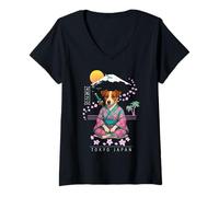 Womens Jack Russell Terrier V-Neck T-Shirt