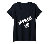 Womens Jacked Up Old School Weight Training V-Neck T-Shirt