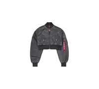 Alpha Industries MA-1 Vintage Cropped Light Bomber Jacket Women for Women Size L - vintage grey
