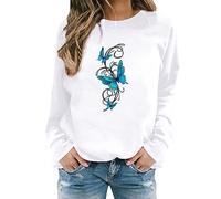 Womens Jacket Cardigan Navy Hoodie 30Th Birthday Gifts for Women Causal Autumn Winter Women's Butterfly Print Casual Fashion Sweatshirt Top (White #6, XL) Sale Clearance