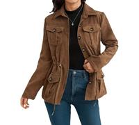 Womens Jacket Fall Corduroy Jackets for Women 2025 Long Sleeve Slim Fit Lightweight Bomber Coats Outwear With Pockets