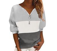 Womens Jackets Size 16 Oversized Sweatshirt Jumpers Good Luck Gifts Wedding Top T Shirt Fashion for Women Colorblock Print Long Sleeves Zipper Outdoor Fashion Casual Top Discounted Items for Sale