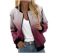 Women's Jackets Spring Uk Clearance, Women's Jackets Full Zip Spring Autumn Bomber Jacket Fashion Solid Colour Slim Fit Casual Light Weight Jacket with Pockets Teenage Girls Gifts,Dark Purple,M,U275K