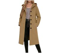 women's jackets Trench Coats for Women Autumn Winter Single Breasted Jackets Casual Wool Blend Windproof Overcoat Fashion Outerwear Brown XXL