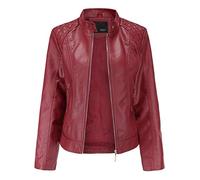 Women's Jackets Waterproof Jacket, Fitted Slim Jackets, Long-Sleeved Classic-Fit Windbreaker Coat Racing Steampunk Outdoor Top Faux Leather Motorcycle Classic Tops Gothic Casual Overcoat