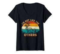 Womens Jackrabbit Vintage Retro I'm not like the others Jackalope V-Neck T-Shirt