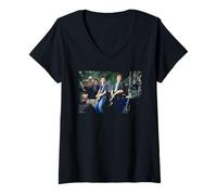 Womens Jackson Browne Live with Bruce Springstein by Michael Grecco V-Neck T-Shirt