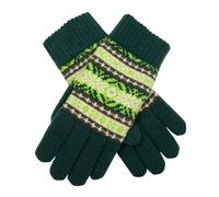 Women's Jacquard Fair Isle Knitted Gloves - OLIVE / ONE