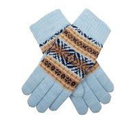 Women's Jacquard Fair Isle Knitted Gloves - PALE BLUE / ONE