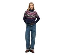 Women's jacquard pattern sweater Superdry Bleu S