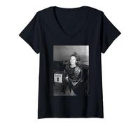 Womens Jacqueline Kennedy Onassis First Lady by Michael Grecco V-Neck T-Shirt