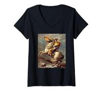Women's Jacques-Louis David Napoleon Crossing The Alps V-Neck T-Shirt