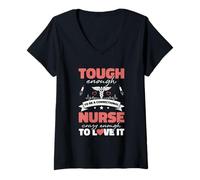 Women's Jail Prison Nurse Tough Enough to Be A Correctional Nurse V-Neck T-Shirt