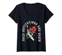 Womens Jails Institutions Death Recovery Gift 12 Steps Sobriety AA V-Neck T-Shirt